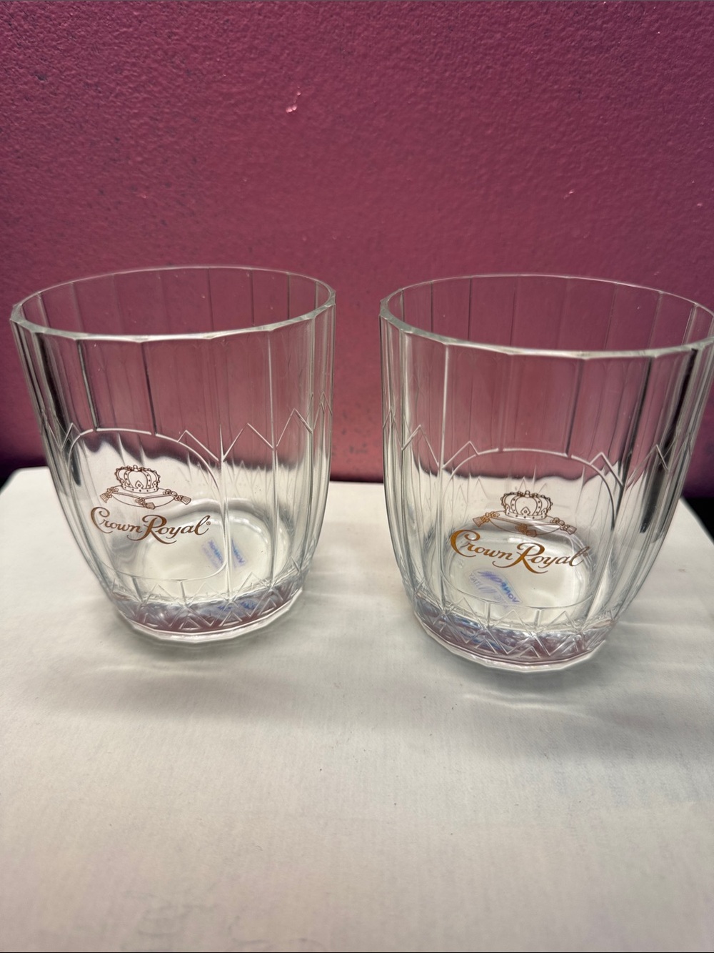 PAIR OF Vintage Vonpok Crown Royal Glasses